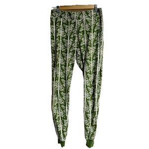 Pact Green and White Pajama Pants